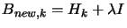 $ B_{new,k}=H_k+\lambda I$