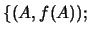 $ \{ (A,f(A)) ; $