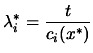 $\displaystyle \lambda_i^*=\frac{t}{c_i(x^*)}$