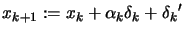 $ x_{k+1}:=x_k+\alpha_k \delta_k+{\delta_k}'$