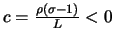 $ c=\frac{\rho (\sigma-1)}{L}<0$