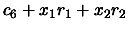 $ c_6 + x_1 r_1 + x_2 r_2$