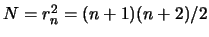 $ N=r_n^2=(n+1)(n+2)/2$