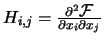 $ H_{i,j}=\frac{\partial^2 \mbox{$\cal F$}}{\partial x_i \partial x_j}$