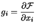 $ \displaystyle g_i=\frac{\partial \mbox{$\cal F$}}{\partial x_i}$