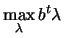 $\displaystyle \max_{\lambda} b^t \lambda \; \;$